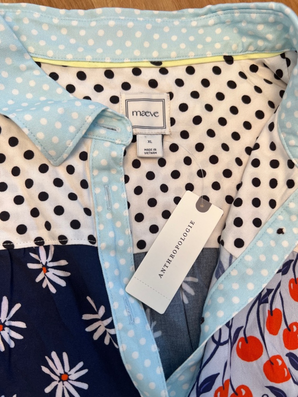 Maeve- Anthropologie Paz Contrast Button Down - Picture 2 of 5